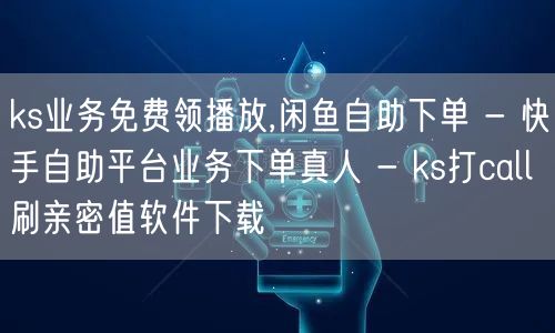 ks业务免费领播放,闲鱼自助下单 - 快