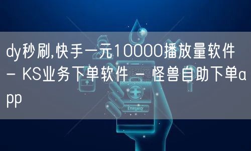 dy秒刷,快手一元10000播放量软件 