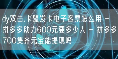 dy双击,卡盟发卡电子客票怎么用 - 拼
