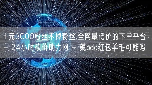 1元3000粉丝不掉粉丝,全网最低价的下