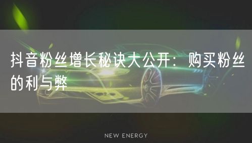 抖音粉丝增长秘诀大公开：购买粉丝的利与弊
