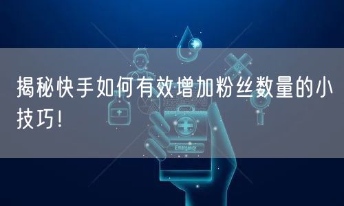 揭秘快手如何有效增加粉丝数量的小技巧！