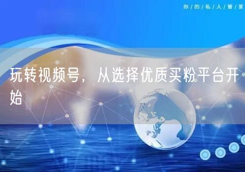 玩转视频号，从选择优质买粉平台开始