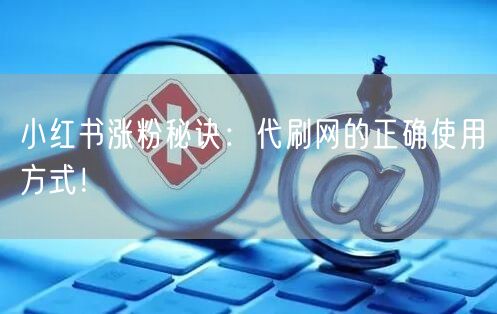 小红书涨粉秘诀：代刷网的正确使用方式！