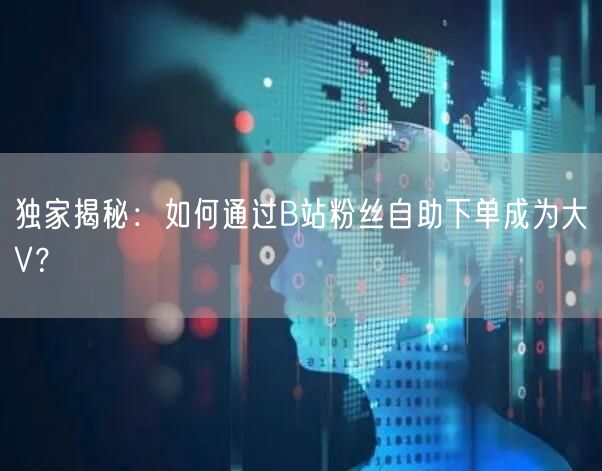 独家揭秘：如何通过B站粉丝自助下单成为大