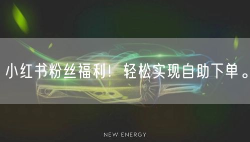 小红书粉丝福利！轻松实现自助下单。