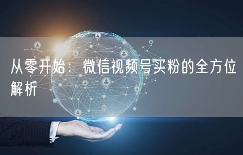 从零开始：微信视频号买粉的全方位解析