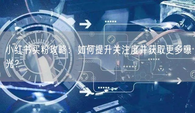 小红书买粉攻略：如何提升关注度并获取更多