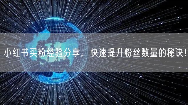 小红书买粉经验分享，快速提升粉丝数量的秘