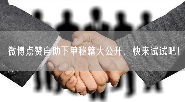 微博点赞自助下单秘籍大公开，快来试试吧！