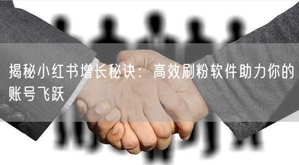 揭秘小红书增长秘诀：高效刷粉软件助力你的