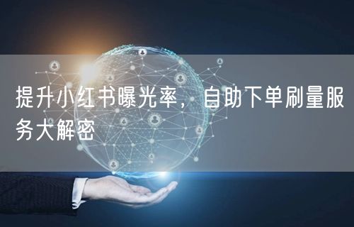 提升小红书曝光率，自助下单刷量服务大解密