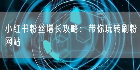 小红书粉丝增长攻略：带你玩转刷粉网站