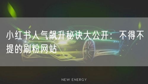 小红书人气飙升秘诀大公开：不得不提的刷粉