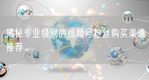 揭秘专业级别的视频号粉丝购买渠道推荐。