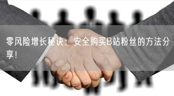 零风险增长秘诀：安全购买B站粉丝的方法分
