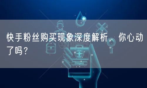 快手粉丝购买现象深度解析，你心动了吗？