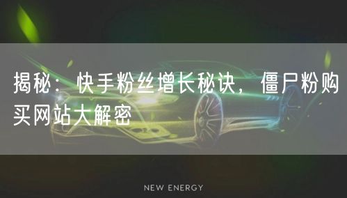 揭秘：快手粉丝增长秘诀，僵尸粉购买网站大