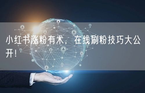 小红书涨粉有术，在线刷粉技巧大公开！