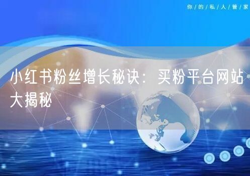 小红书粉丝增长秘诀：买粉平台网站大揭秘