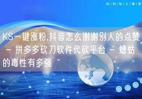 KS一键涨粉,抖音怎么谢谢别人的点赞 -