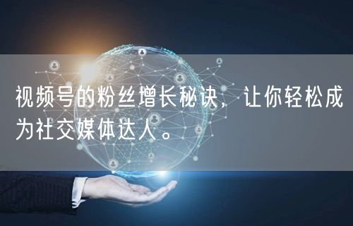 视频号的粉丝增长秘诀，让你轻松成为社交媒