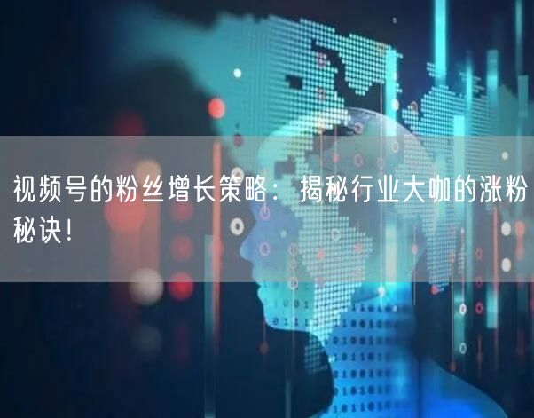 视频号的粉丝增长策略：揭秘行业大咖的涨粉