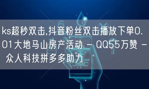 ks超秒双击,抖音粉丝双击播放下单0.0
