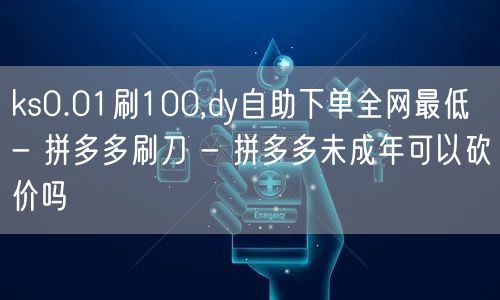 ks0.01刷100,dy自助下单全网最