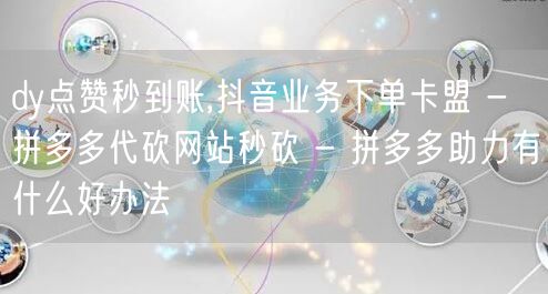dy点赞秒到账,抖音业务下单卡盟 - 拼