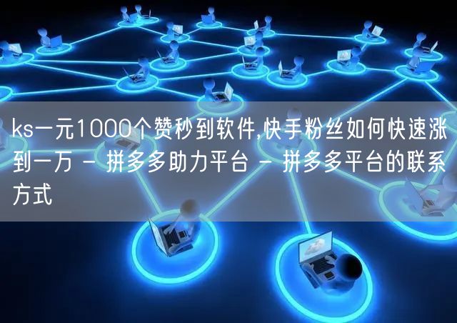 ks一元1000个赞秒到软件,快手粉丝如