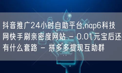 抖音推广24小时自助平台,nap6科技网